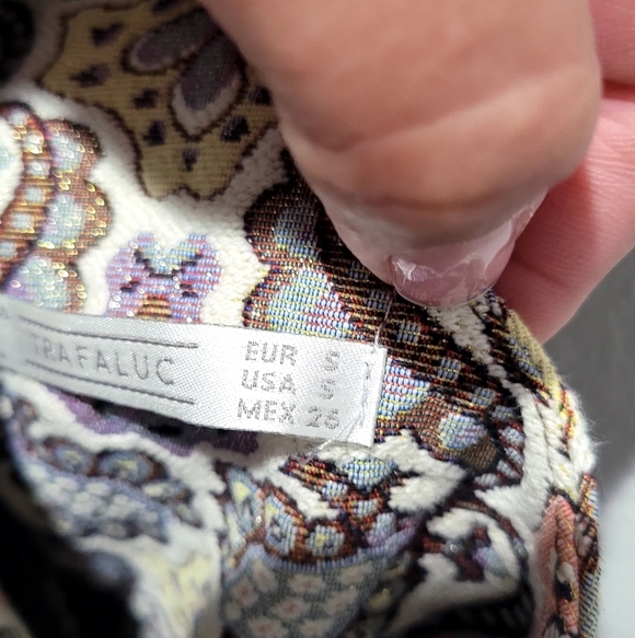 Zara Trafaluc Metallic Jacquard Racer Back Dress Size Small - Picture 7 of 9